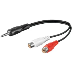 Adapterkabel 3,5 mm-hane till RCA 0,2 m