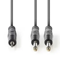 Adapterkabel 2x 6,3 mm till 3,5 mm Stereo 3 m