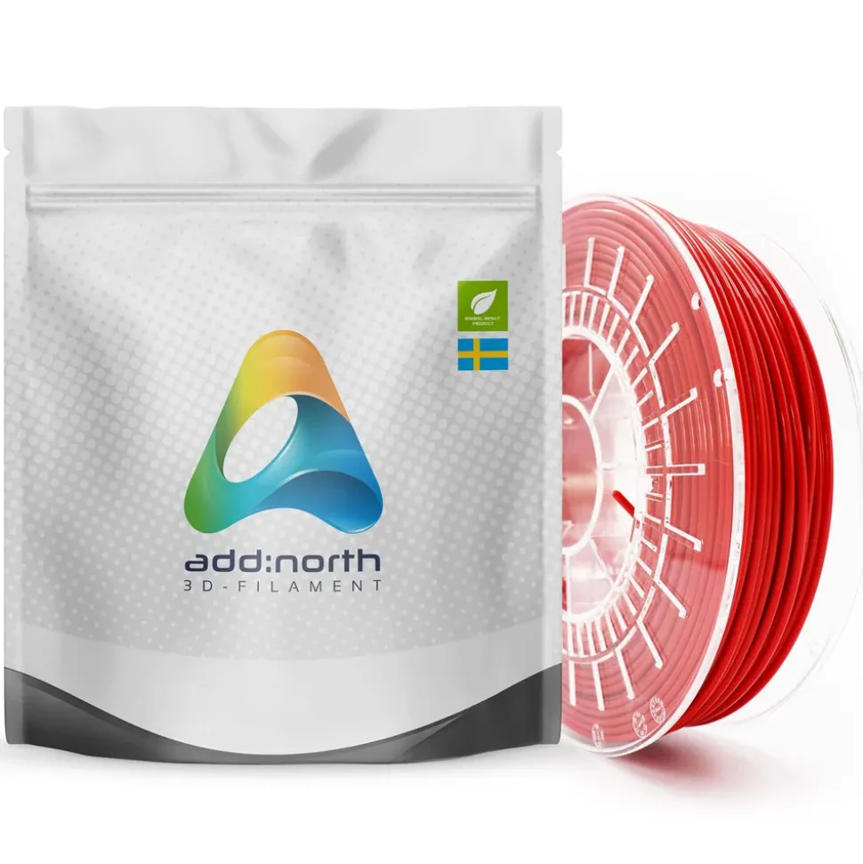 Addnorth E-PLA-filament för 3D-skrivare 1,75 mm Röd