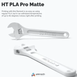 Addnorth HT-PLA Pro-filament för 3D-skrivare Matte White