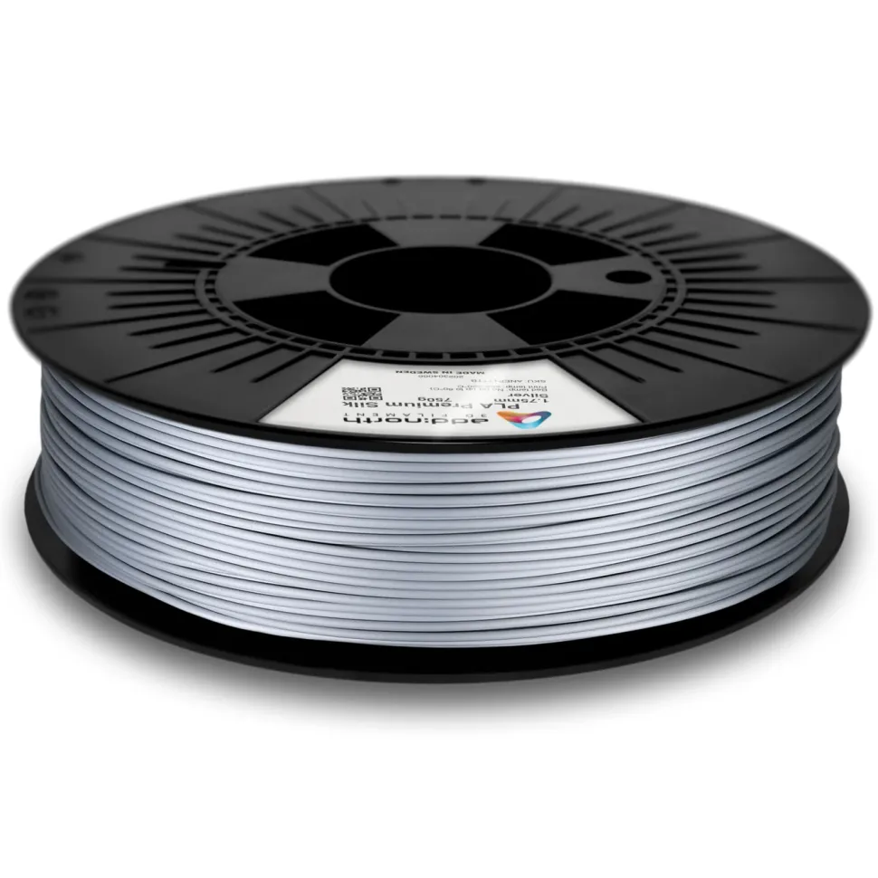 Addnorth PLA Premium Silk-filament för 3D-skrivare 1,75 mm Silver