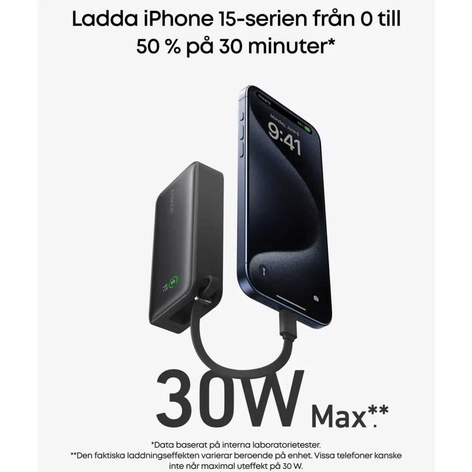 Anker Nano powerbank 30 W 10000 mAh Grön