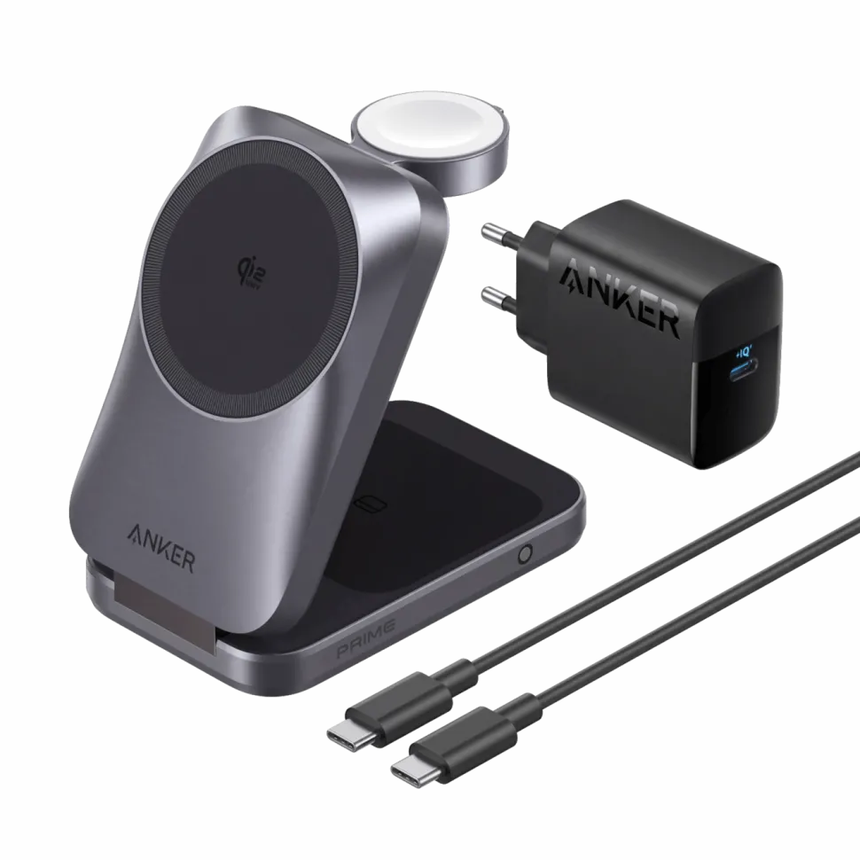Anker Prime Foldable trådlös laddstation 3-i-1 MagGo Svart