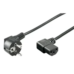 Apparatkabel C13 med vinklad kontakt Svart 2 m