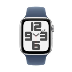 Apple Watch SE GPS 44 mm Silver Case med Denim Sport band M/L