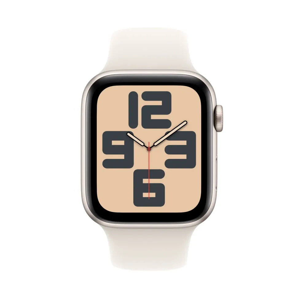 Apple Watch SE GPS 44 mm Starlight Case med Starlight Sport band S/M