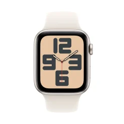 Apple Watch SE GPS 44 mm Starlight Case med Starlight Sport band M/L