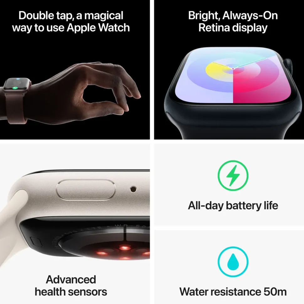 Apple Watch Series 9 GPS + Cellular 41 mm Midnight S/M