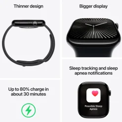 Apple Watch Series 10 GPS 42 mm Rose Gold Case med Light Blush Sport Band S/M
