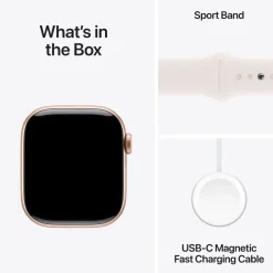 Apple Watch Series 10 GPS 42 mm Rose Gold Case med Light Blush Sport Band M/L