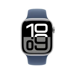 Apple Watch Series 10 GPS 42 mm Silver Case med Denim Sport Band M/L