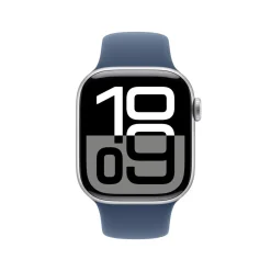 Apple Watch Series 10 GPS 42 mm Silver Case med Denim Sport Band S/M