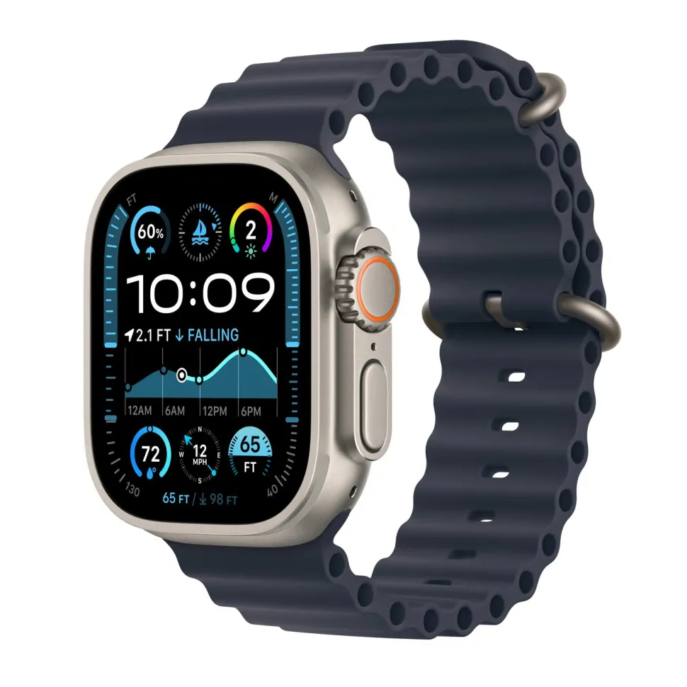 Apple Watch Ultra 2 GPS + Cellular Natural Titanium Case med Navy Ocean band