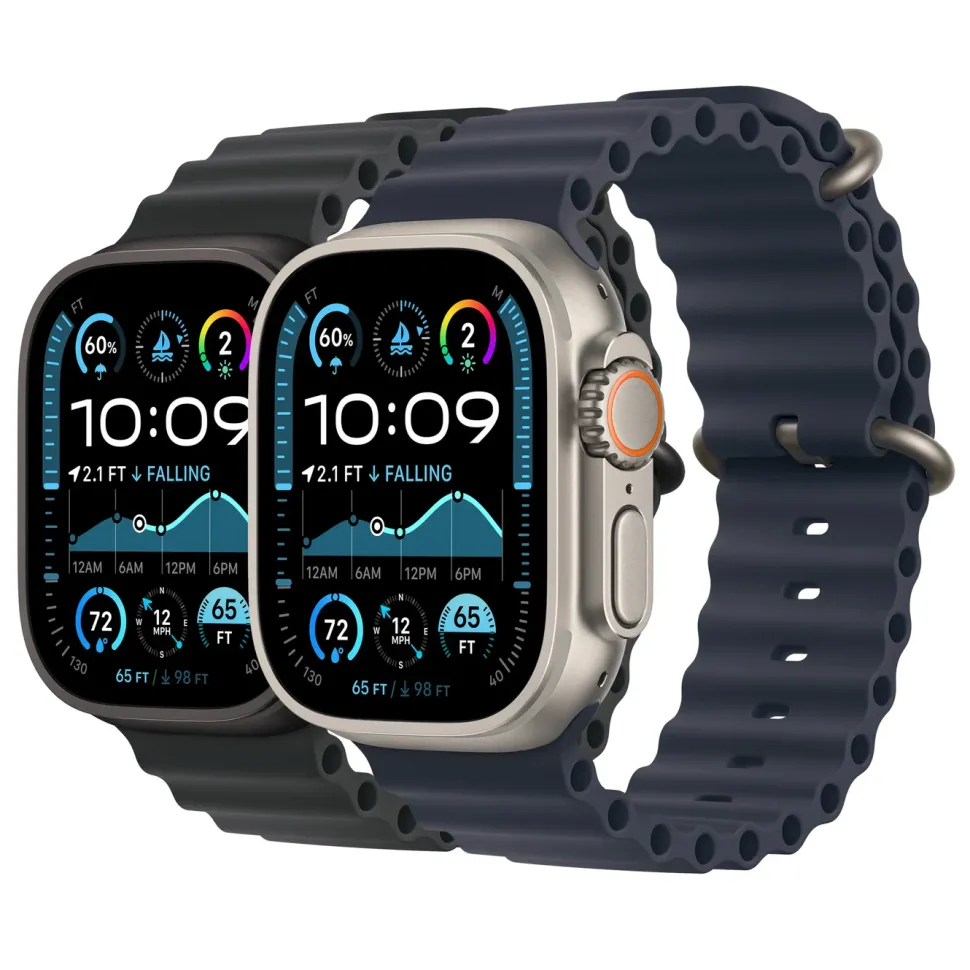 Apple Watch Ultra 2 GPS + Cellular Natural Titanium Case med Navy Ocean band