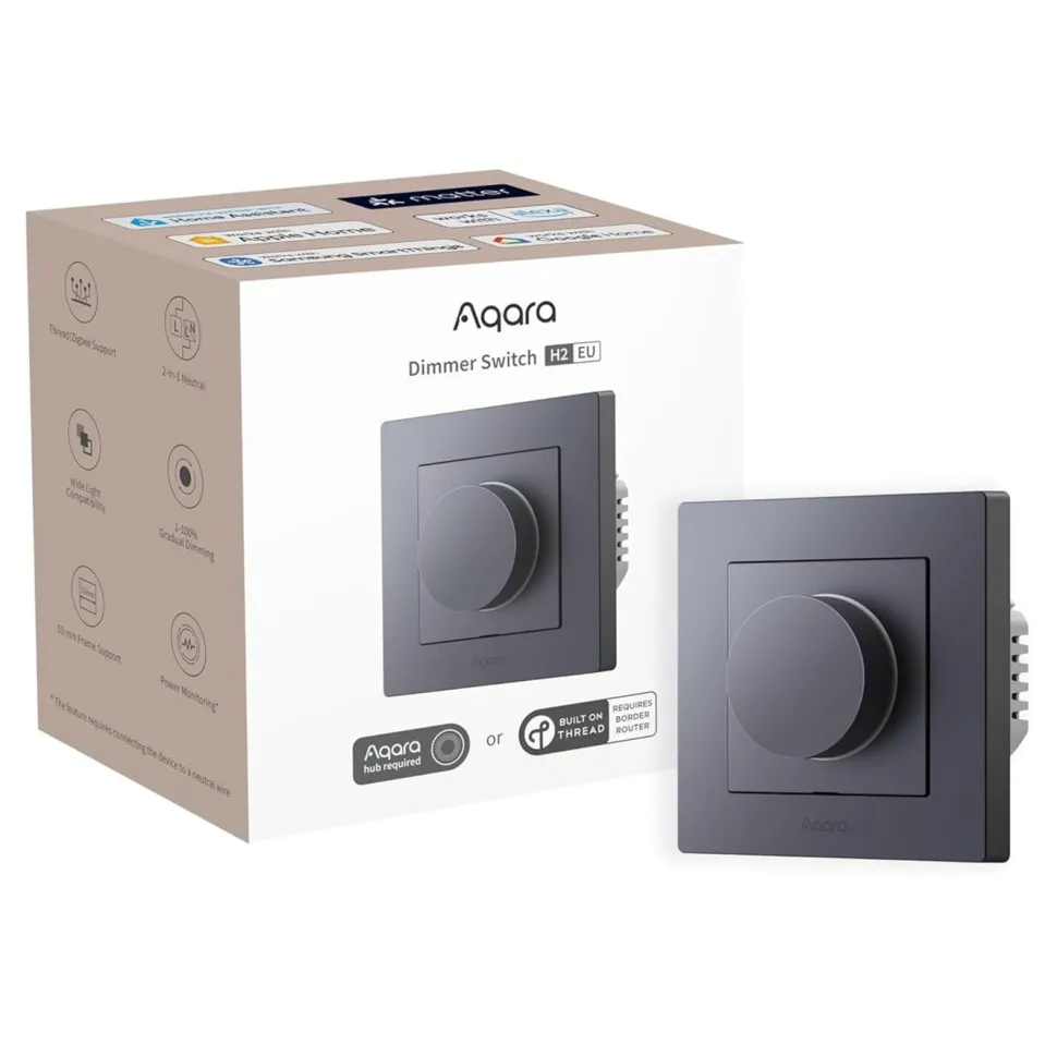Aqara Dimmer Switch H2 EU – smart dimmer med vridreglage Grå