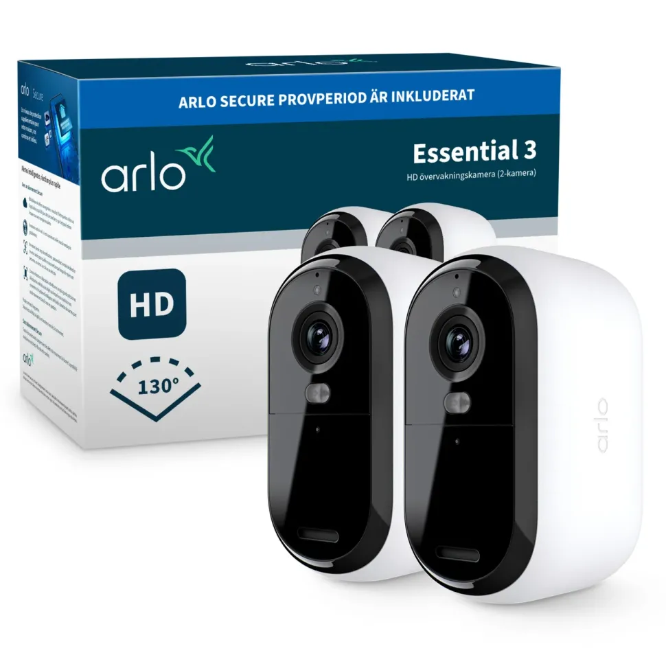 Arlo Essential 3 HD – Trådlös övervakningskamera 2-pack