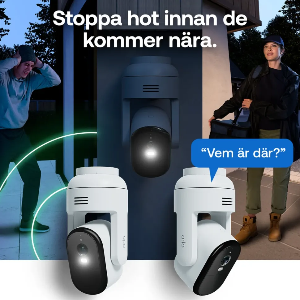 Arlo Essential 3 2K PTZ – Trådlös övervakningskamera 2-pack