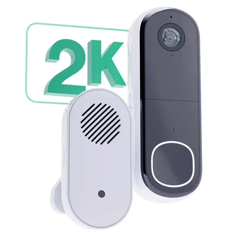 Arlo Essential 2K trådlös videodörrklocka med Chime 2