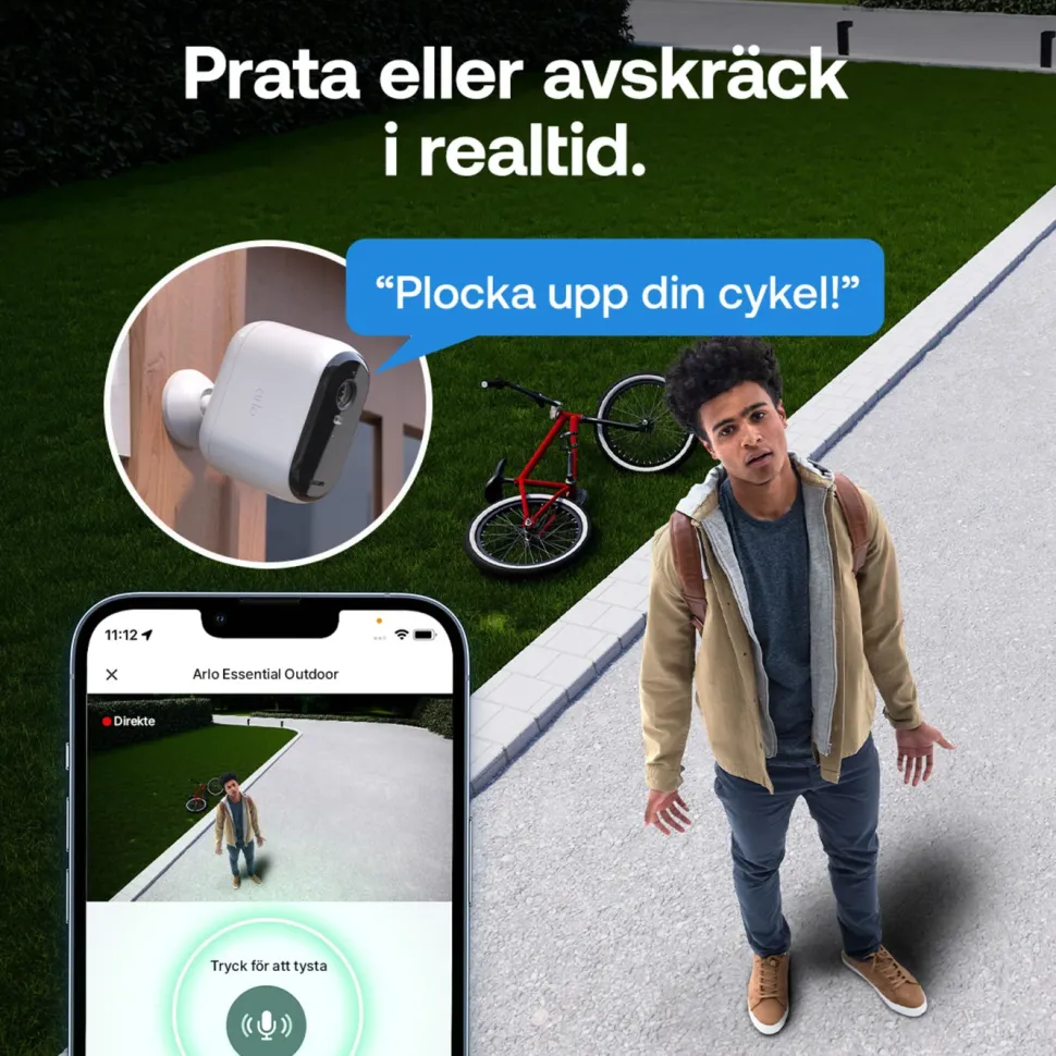 Arlo Essential 3 XL 2K – Trådlös övervakningskamera 3-pack