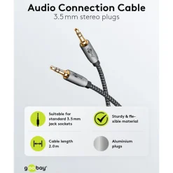 AUX-ljudkabel 3,5 mm 2 m