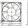 Axialfläkt 12 V 80x80x25 mm