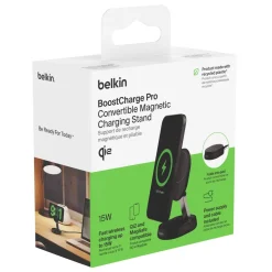 Belkin BoostCharge Pro Laddställ med Qi2 15 W Svart