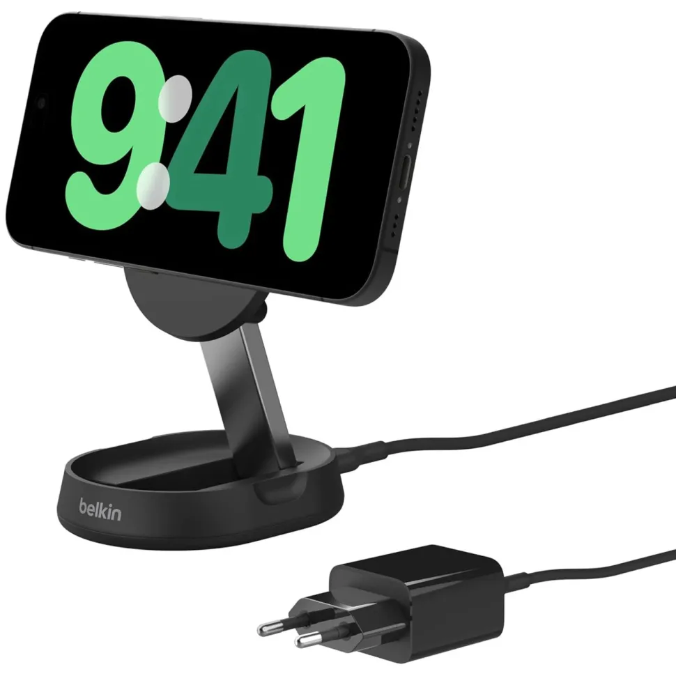 Belkin BoostCharge Pro Laddställ med Qi2 15 W Svart