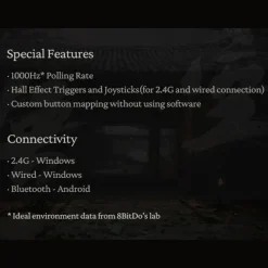 8Bitdo Ultimate 2C Trådlös handkontroll med Hall Effect Black