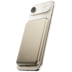 BMX Ultratunn magnetisk Qi2-powerbank 5000 mAh, semi-solid-state i titanhölje Gold