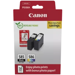 Canon PG-585/CL-586 värdepaket med bläckpatroner och fotopapper