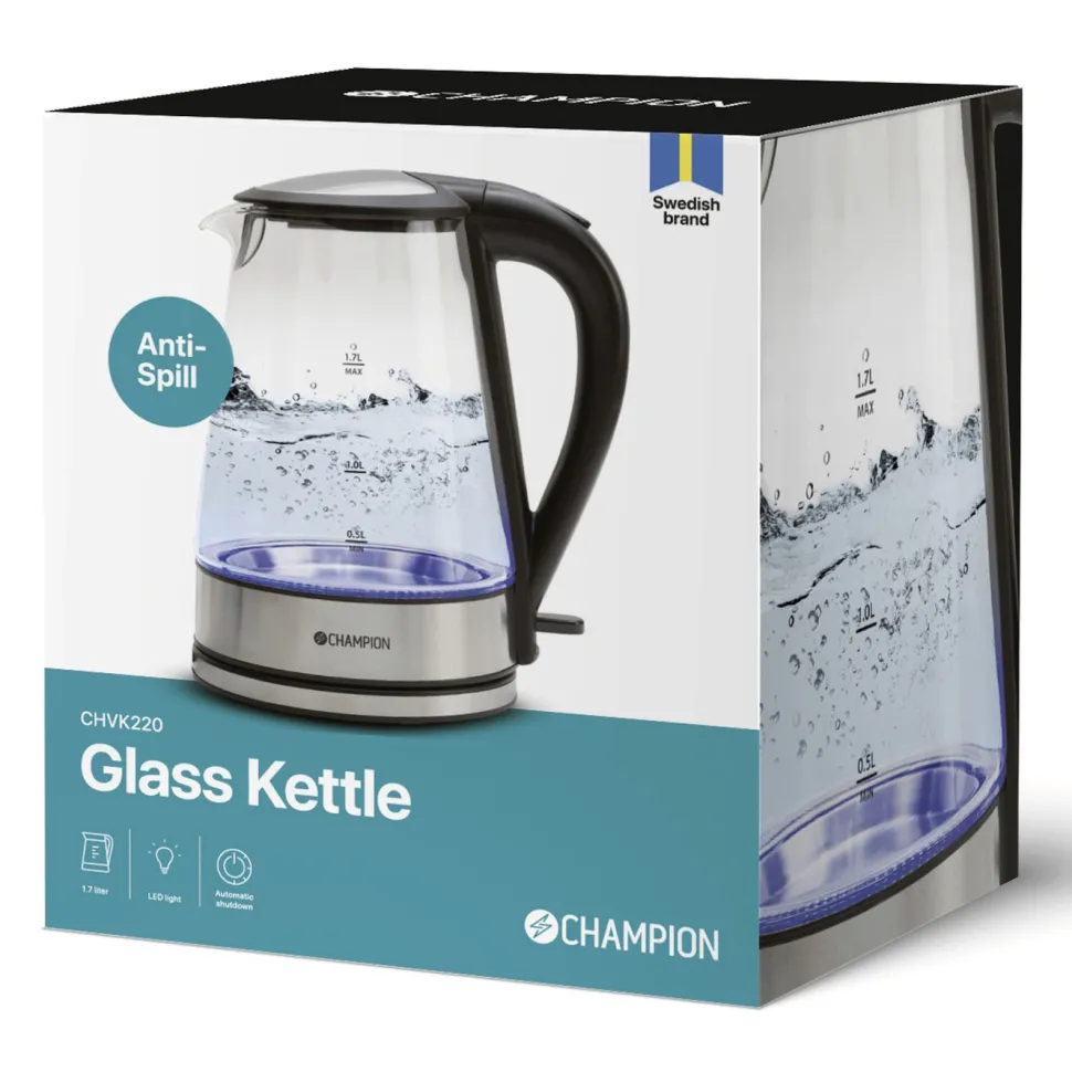 Champion Vattenkokare med glaskanna