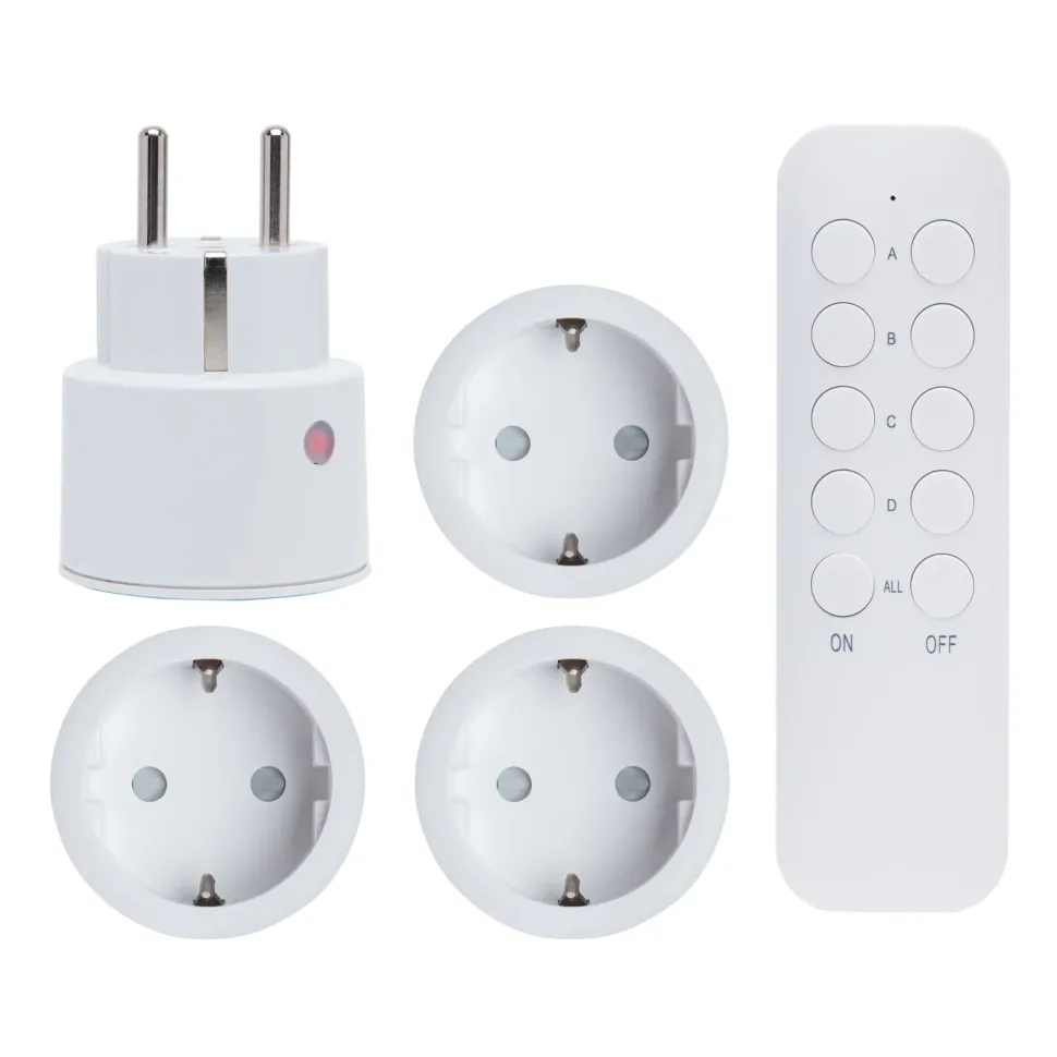 Cleverio Mini-fjärrströmbrytare med fjärrkontroll 4-pack