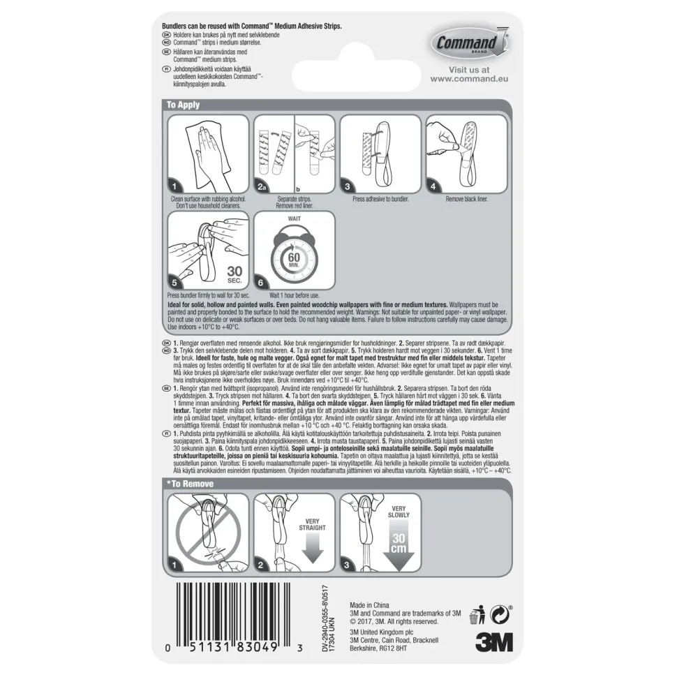 Command Kabelhållare Stora 2-pack