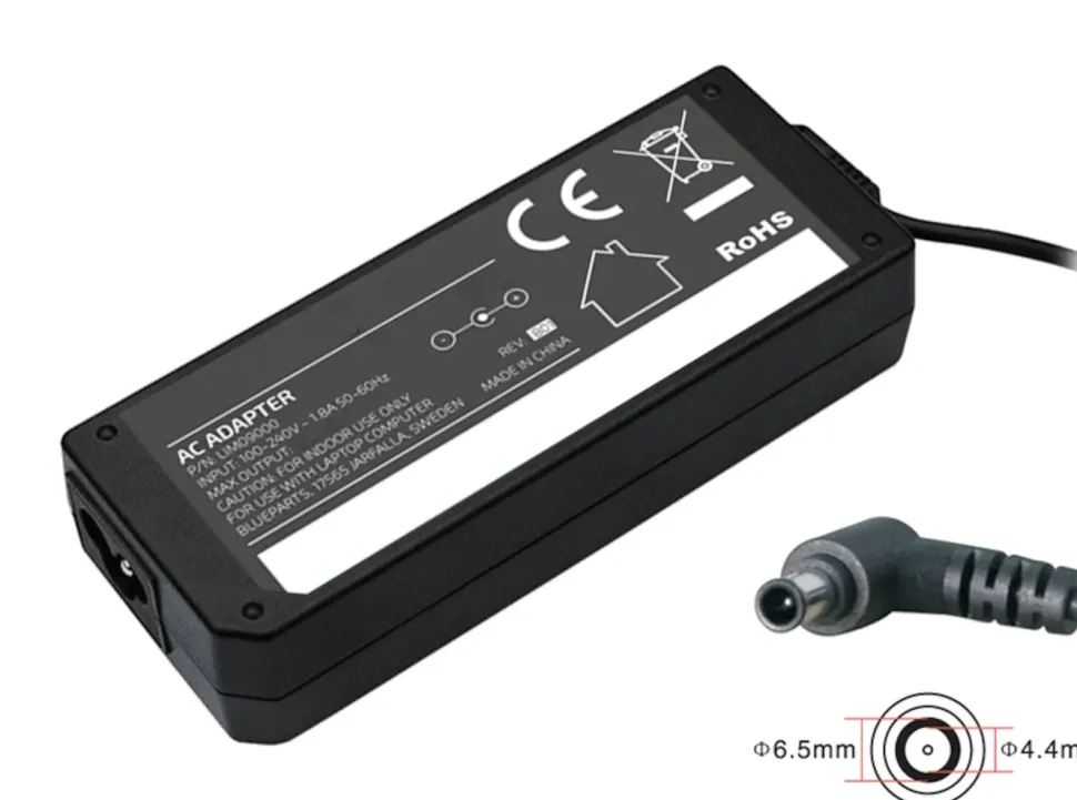 Datorladdare 19,5 V 90 W 6,5x4,4 mm