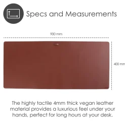 Desire2 Skrivbordsmatta i veganskt läder 900×400 mm Brun