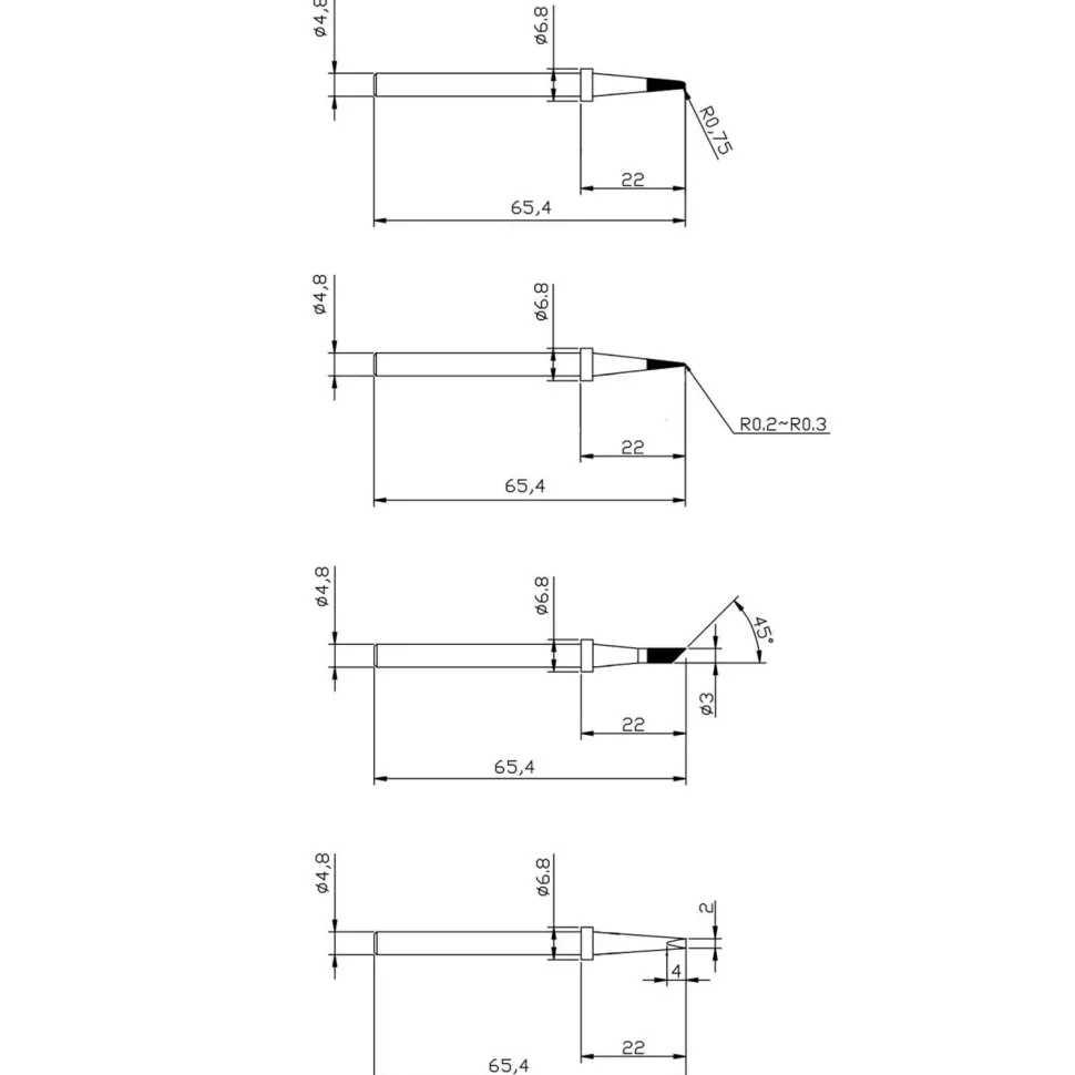 Dibotech Extra lödspetsar 4-pack