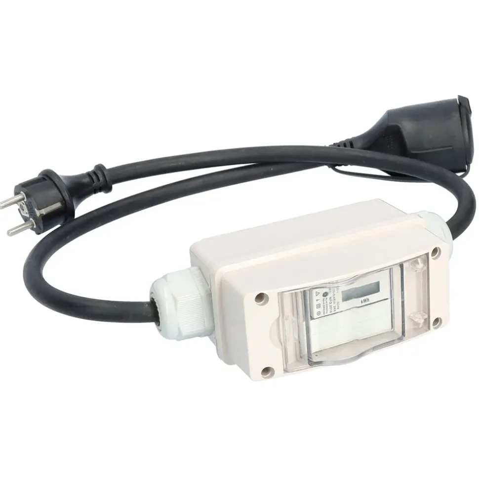Digital elmätare på kabel Schuko
