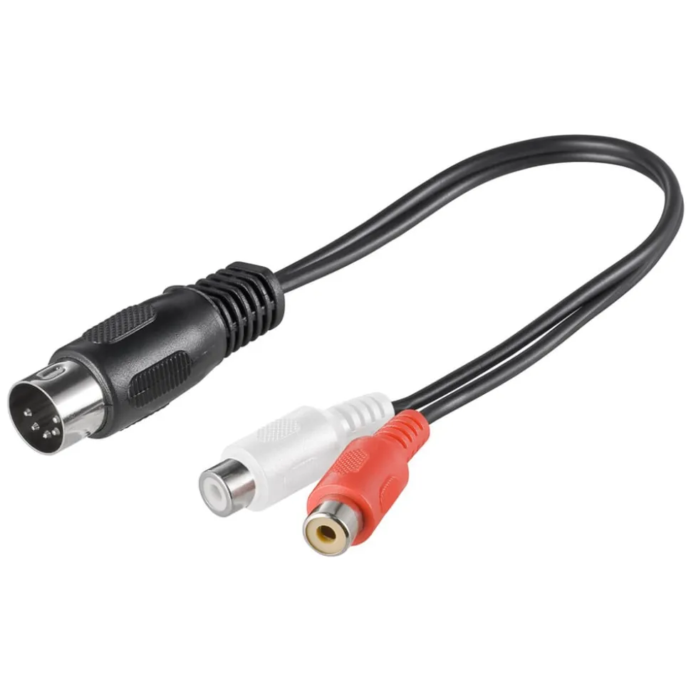 DIN-adapter 5-pol hane till 2x RCA-honor 20 cm