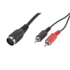 DIN-adapter 5-pol hona till 2x RCA hanar