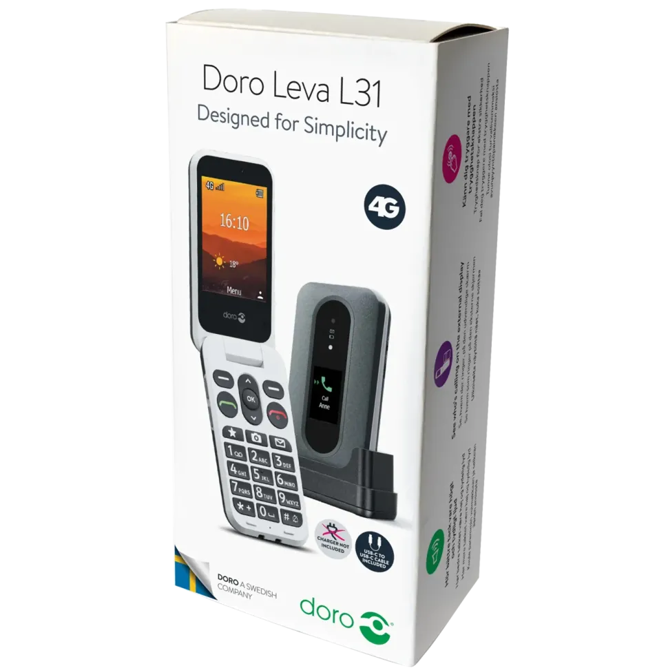 Doro Leva L31 mobiltelefon 4G Svart/vit
