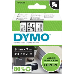 Dymo D1-märktejp 9 mm Vit