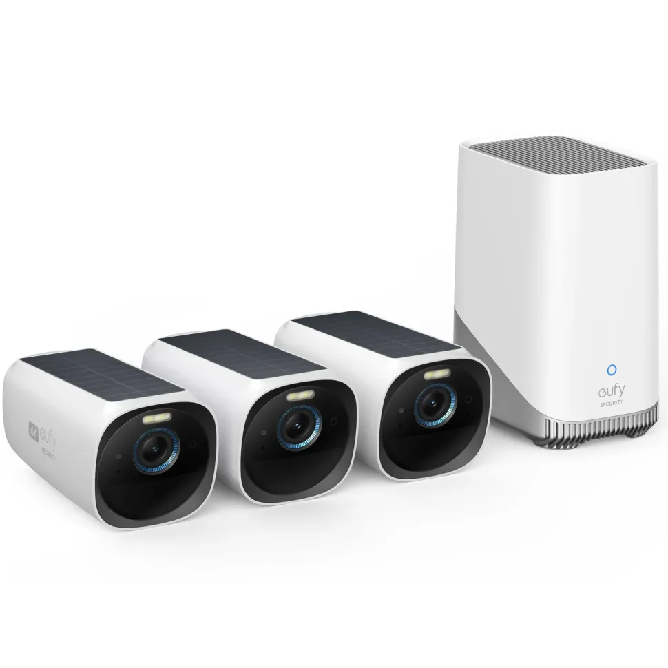 Eufy eufyCam 3 Övervakningssystem med solpanel 3-pack