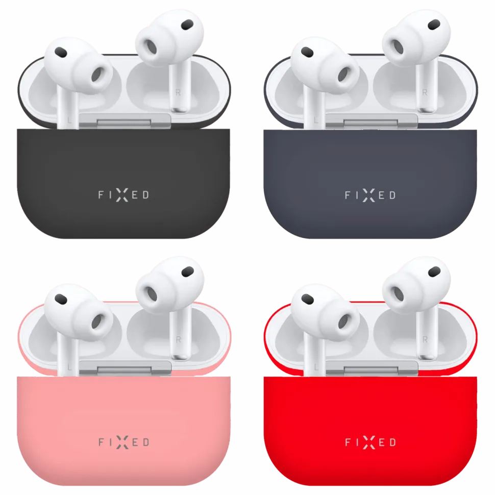 Fixed Silky Silikonfodral för Apple AirPods Pro 3 Röd