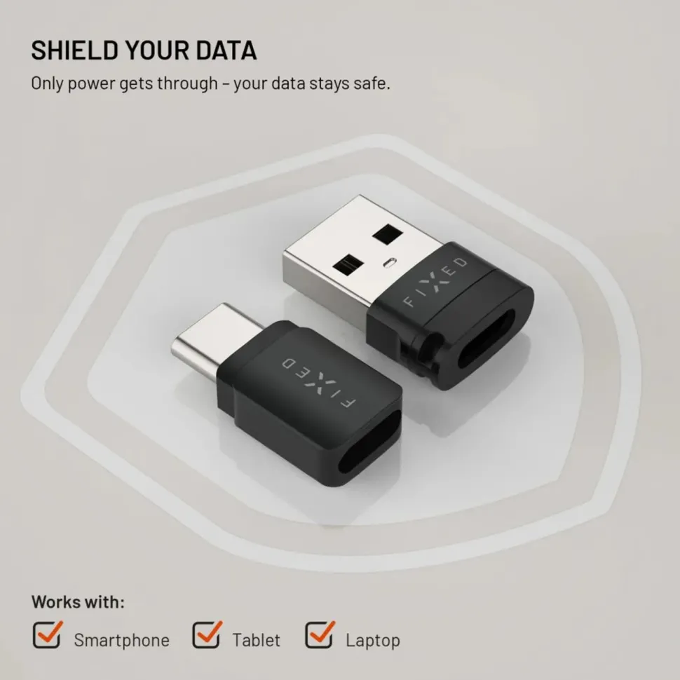 Fixed USB-datablocker 2-pack (USB-A/USB-C)