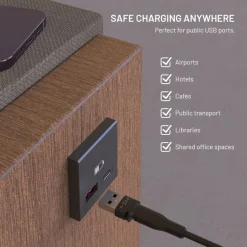 Fixed USB-datablocker 2-pack (USB-A/USB-C)