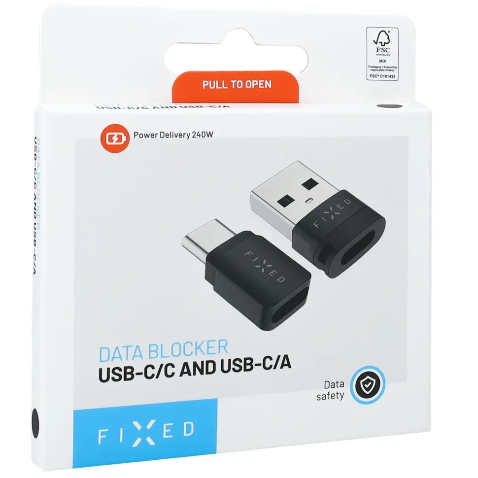 Fixed USB-datablocker 2-pack (USB-A/USB-C)