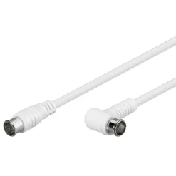 F-kabel Vit vinklad 2,5 m