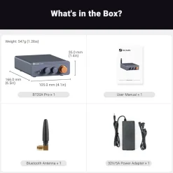 Fosi Audio BT20A Pro stereoförstärkare 2x100 W med Bluetooth