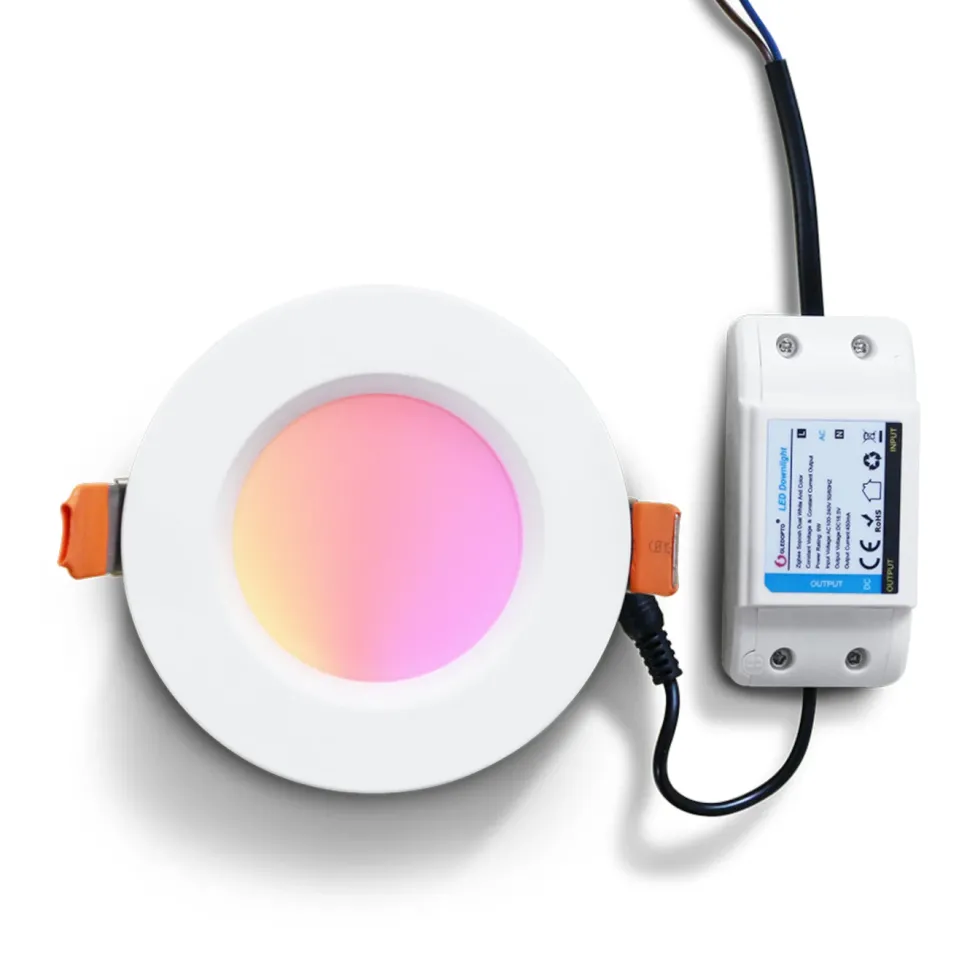 Gledopto Downlight RGB+CCT med Zigbee 9 W