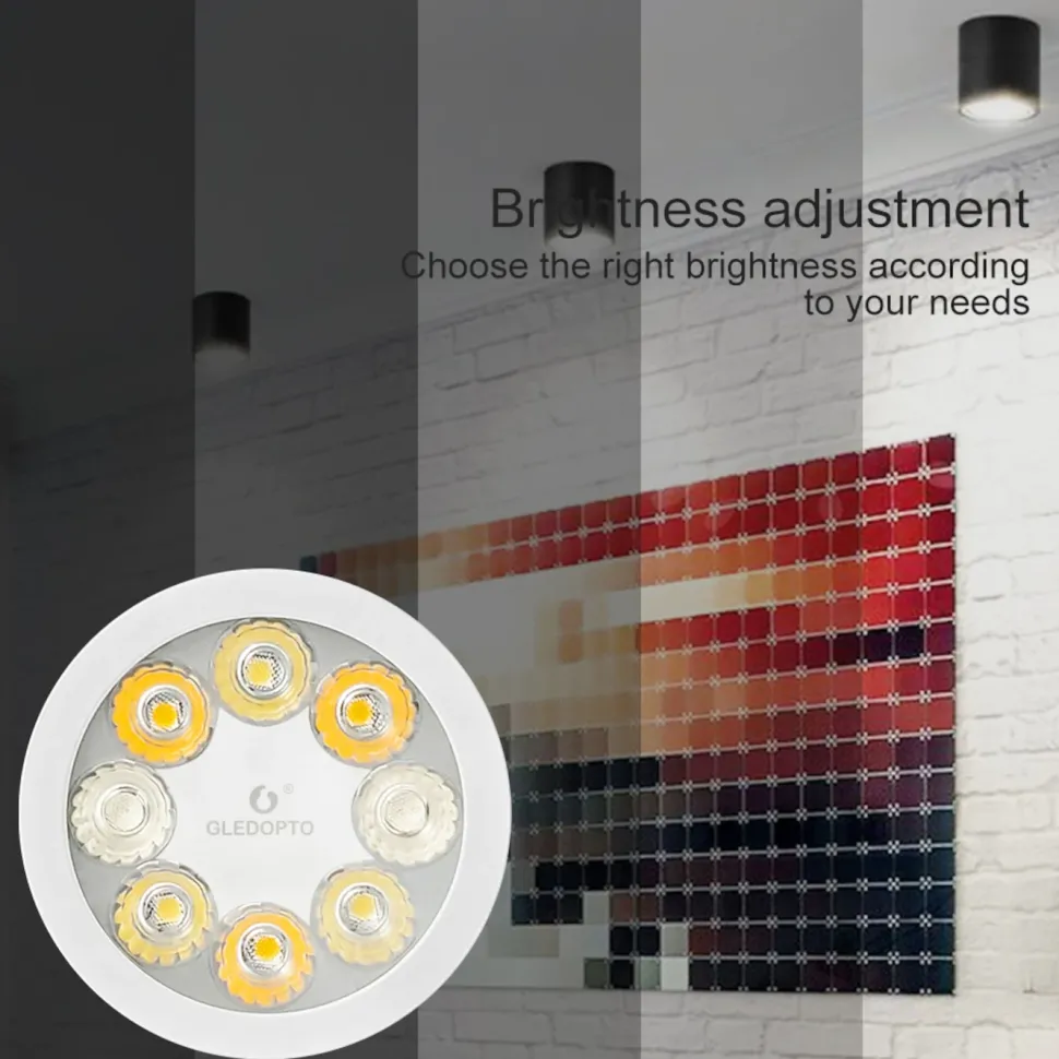 Gledopto Smart MR16 12 V LED-lampa RGB+CCT 250 lm